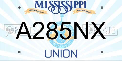 A285NX Mississippi License Plate
