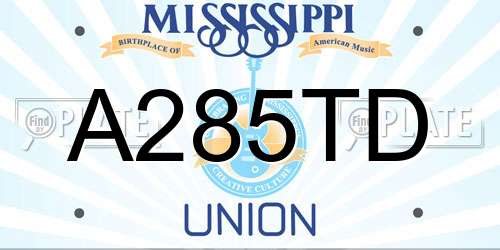 A285TD Mississippi License Plate