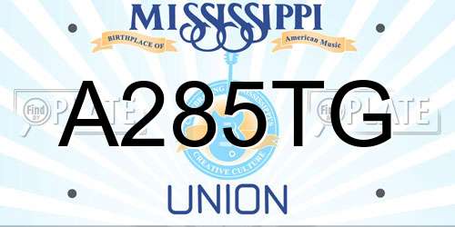 A285TG Mississippi License Plate