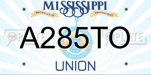 A285TO Mississippi License Plate