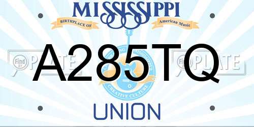 A285TQ Mississippi License Plate