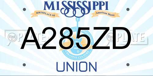 A285ZD Mississippi License Plate