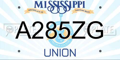 A285ZG Mississippi License Plate
