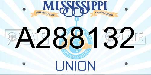 A288132 Mississippi License Plate