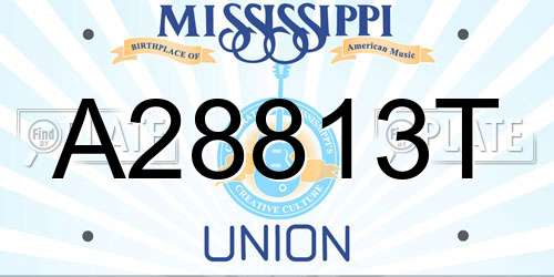 A28813T Mississippi License Plate