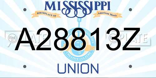 A28813Z Mississippi License Plate