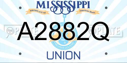 A2882Q Mississippi License Plate
