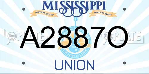 A2887O Mississippi License Plate