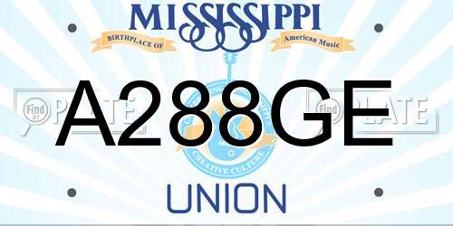 A288GE Mississippi License Plate
