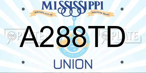 A288TD Mississippi License Plate