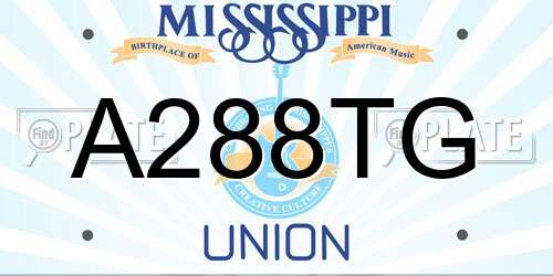 A288TG Mississippi License Plate