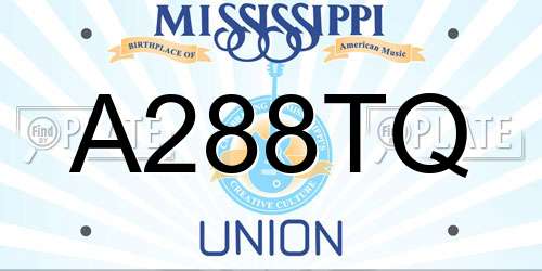 A288TQ Mississippi License Plate