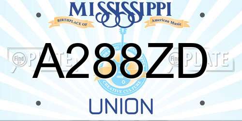 A288ZD Mississippi License Plate