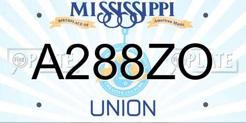 A288ZO Mississippi License Plate