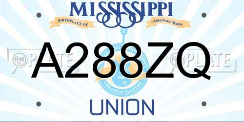 A288ZQ Mississippi License Plate