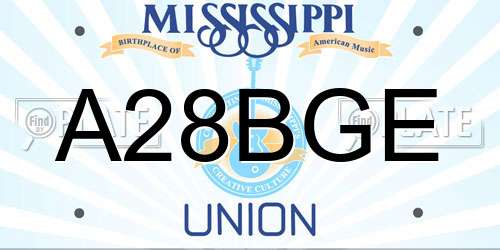 A28BGE Mississippi License Plate