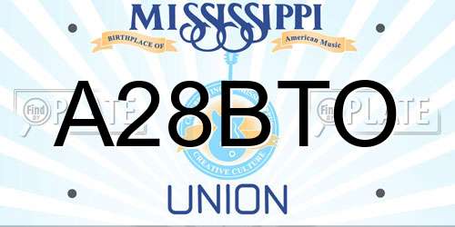 A28BTO Mississippi License Plate