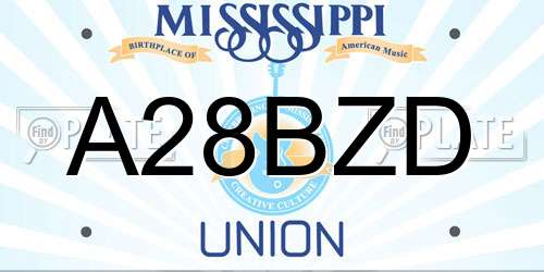 A28BZD Mississippi License Plate