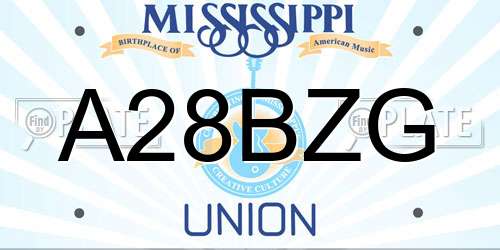A28BZG Mississippi License Plate