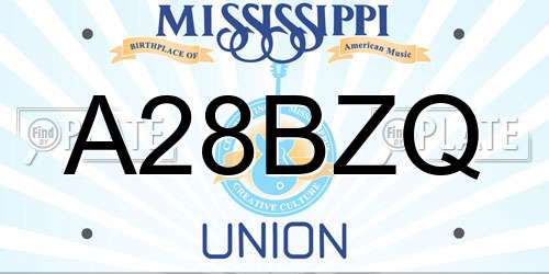 A28BZQ Mississippi License Plate