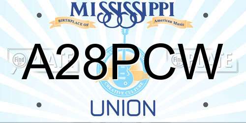 A28PCW Mississippi License Plate
