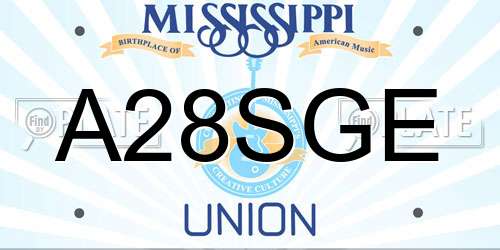 A28SGE Mississippi License Plate