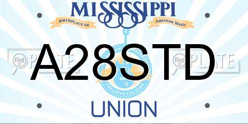 A28STD Mississippi License Plate