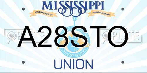 A28STO Mississippi License Plate