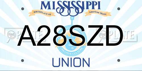 A28SZD Mississippi License Plate