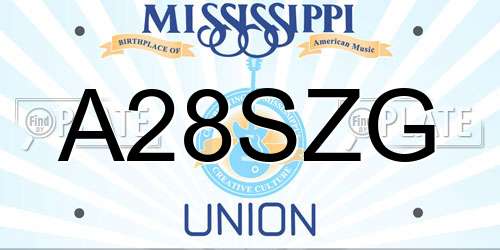 A28SZG Mississippi License Plate