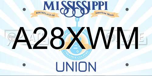 A28XWM Mississippi License Plate