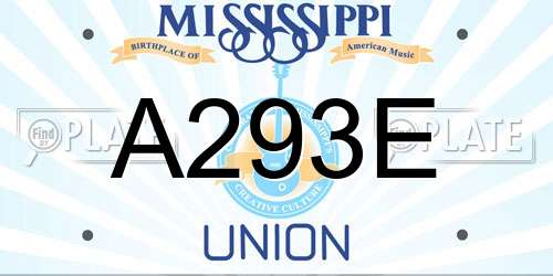 A293E Mississippi License Plate