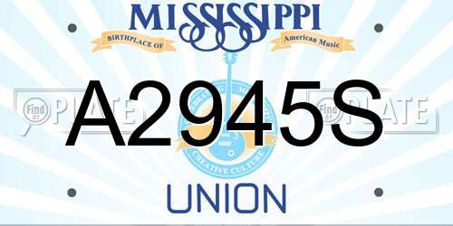 A2945S Mississippi License Plate