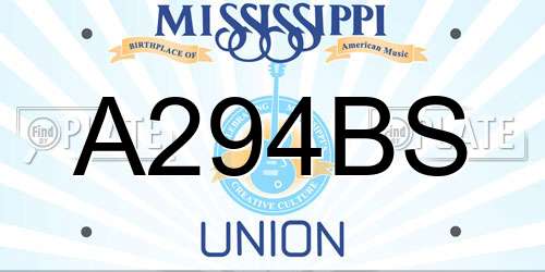A294BS Mississippi License Plate