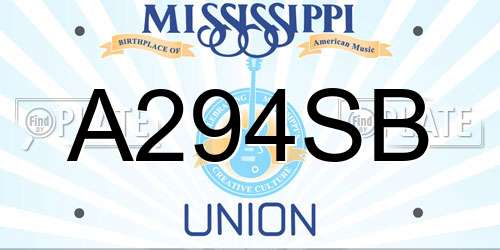 A294SB Mississippi License Plate