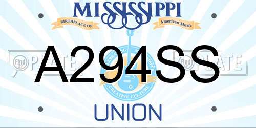 A294SS Mississippi License Plate