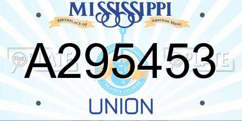 A295453 Mississippi License Plate
