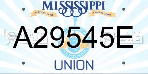 A29545E Mississippi License Plate