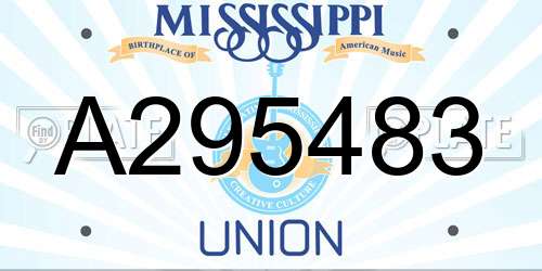 A295483 Mississippi License Plate