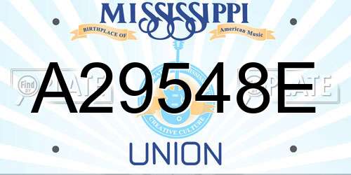 A29548E Mississippi License Plate
