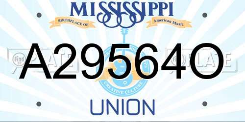 A29564O Mississippi License Plate