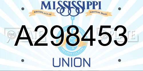 A298453 Mississippi License Plate