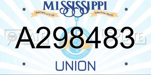 A298483 Mississippi License Plate