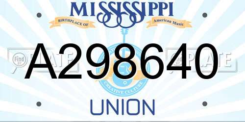 A298640 Mississippi License Plate