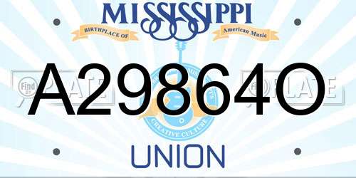 A29864O Mississippi License Plate