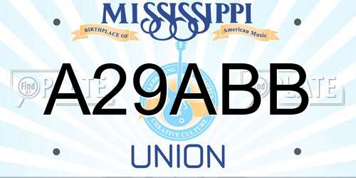 A29ABB Mississippi License Plate