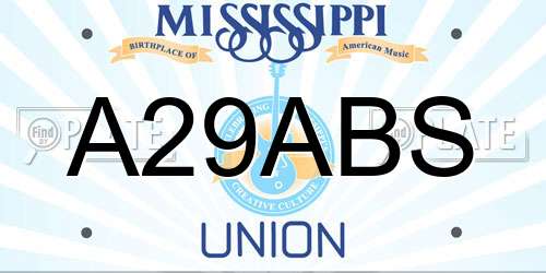 A29ABS Mississippi License Plate