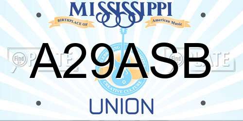 A29ASB Mississippi License Plate