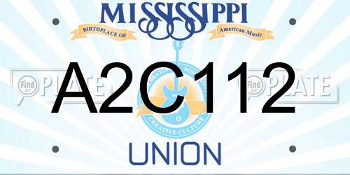 A2C112 Mississippi License Plate