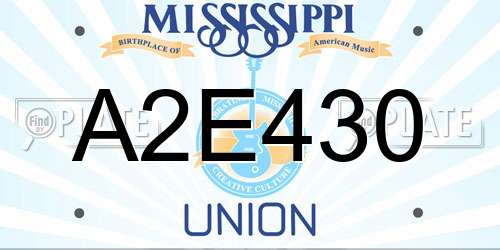 A2E430 Mississippi License Plate
